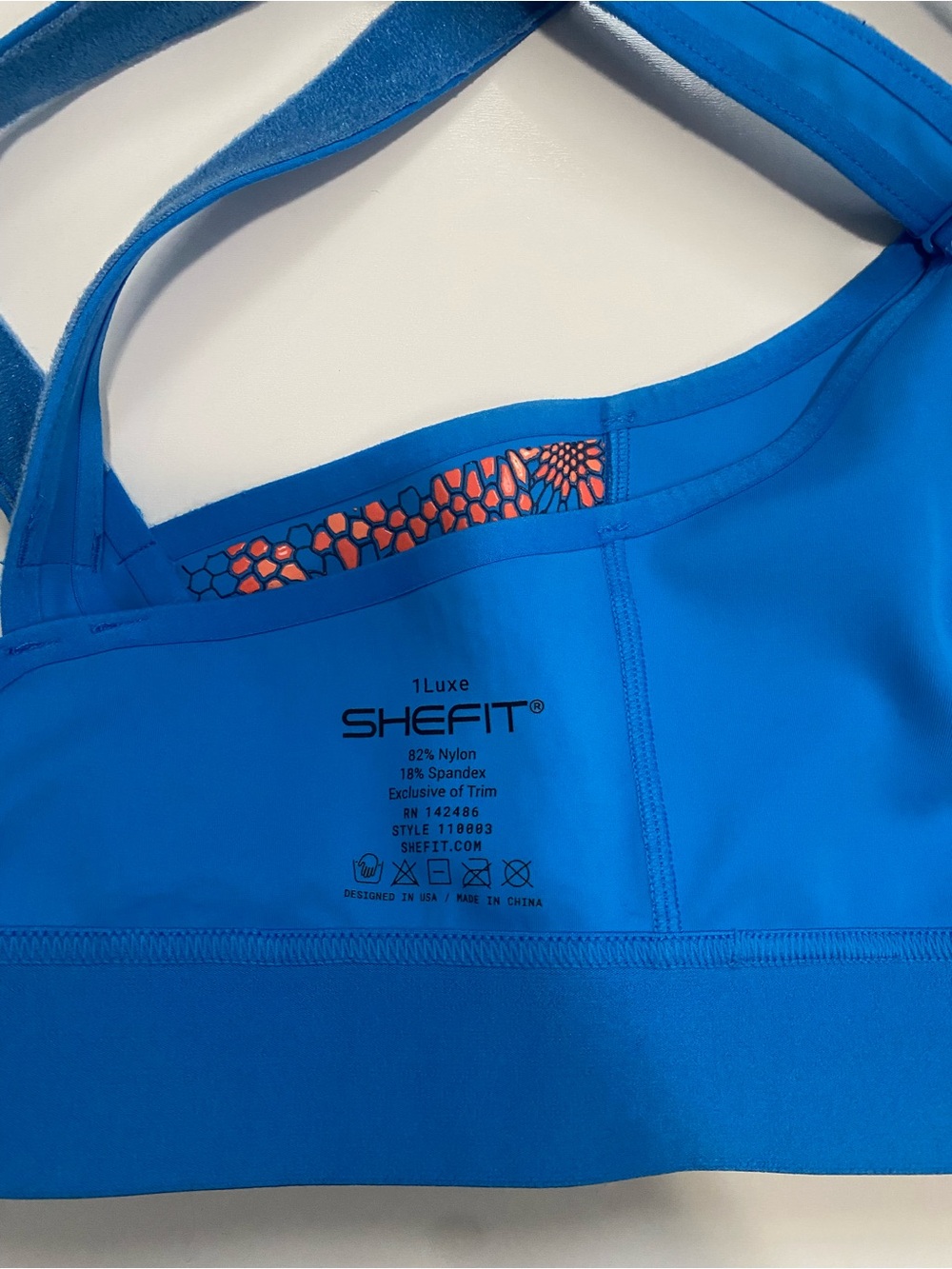SHEFIT Flex Sports Bra Blue Size 1 Luxe Zip Front Adjustable Stretchy Activewear - Picture 3 of 5